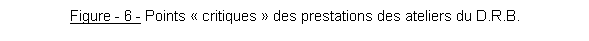 Text Box: Figure - 6 - Points &laquo; critiques &raquo; des prestations des ateliers du D.R.B.